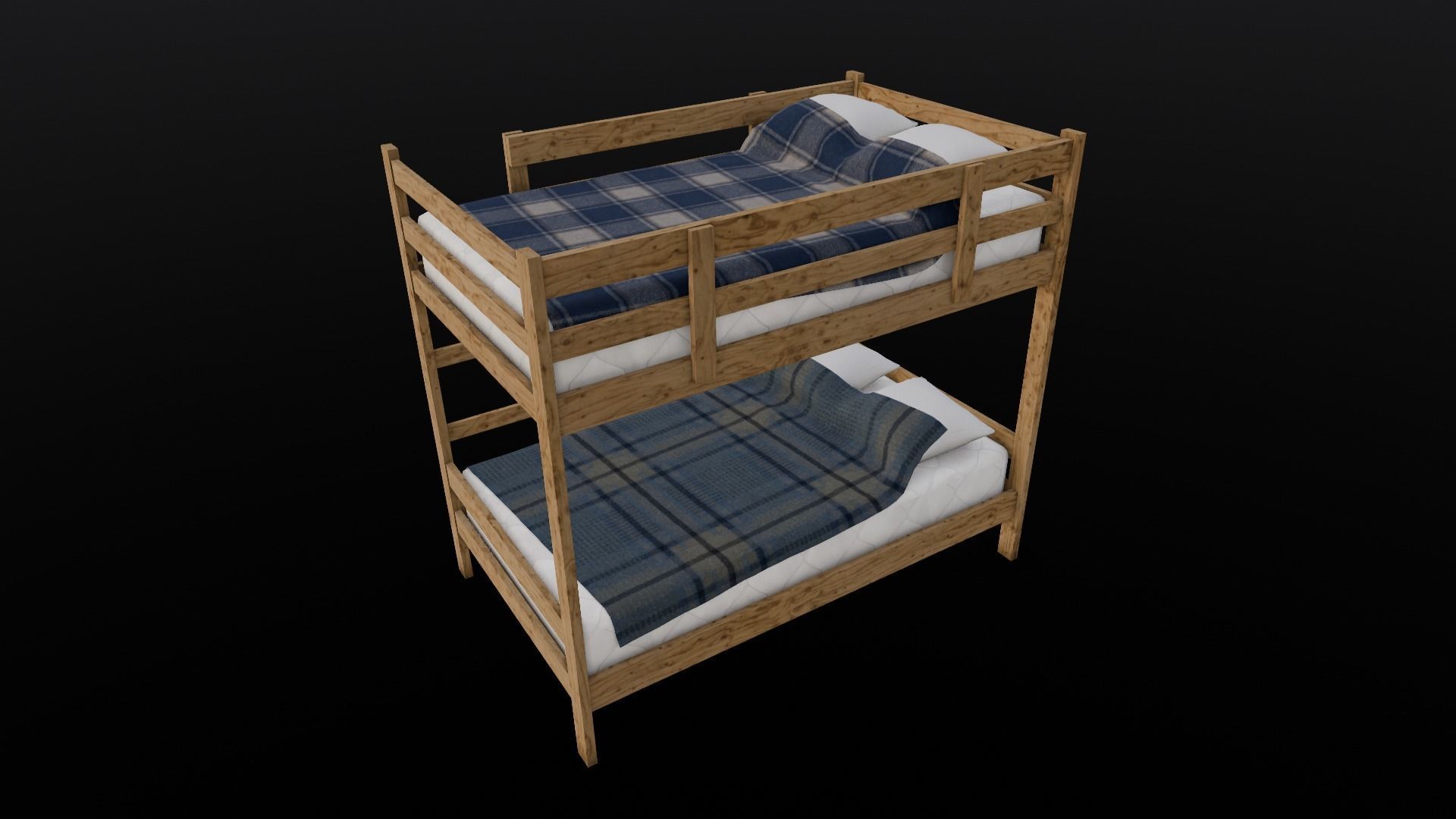 Bunkbed 3D Model Low-poly 3D model_1