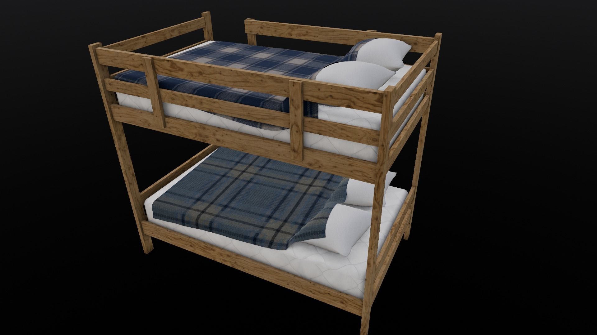 Bunkbed 3D Model Low-poly 3D model_2