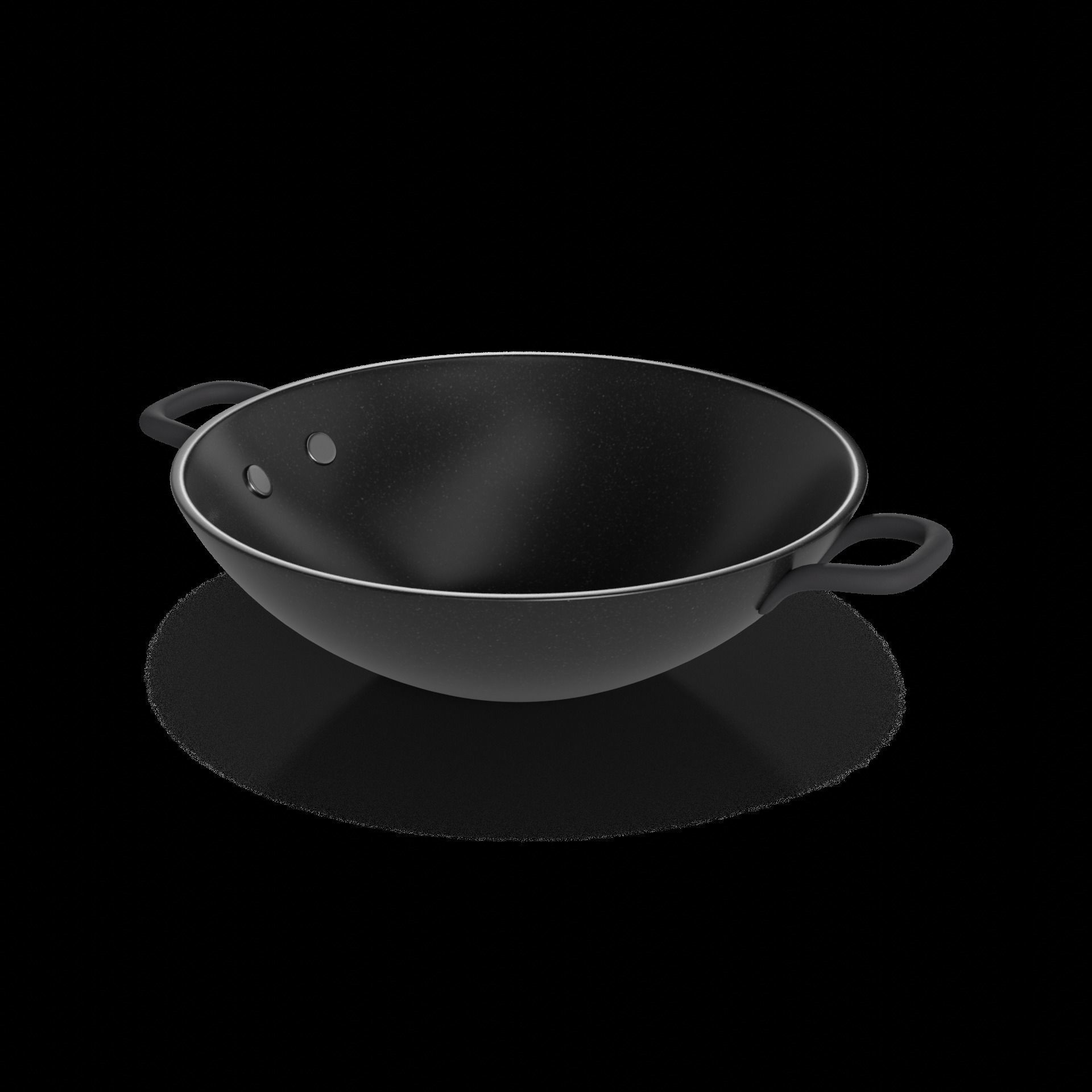 Pots and frying pans Non-Stick Wok Low-poly 3D model_1