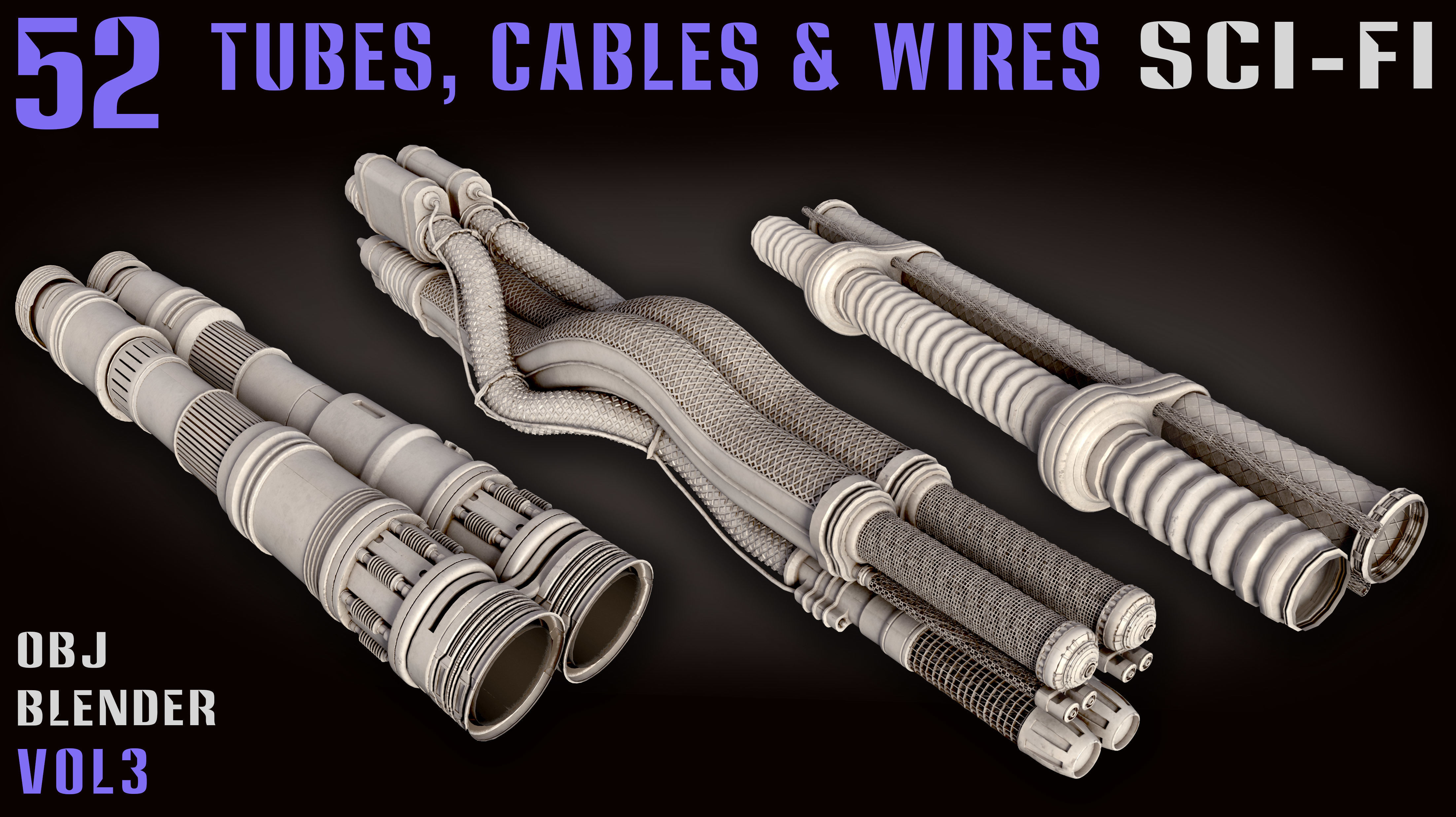 52 Sci-Fi Tubes and Cables and Wires - Vol 3 3D model_6