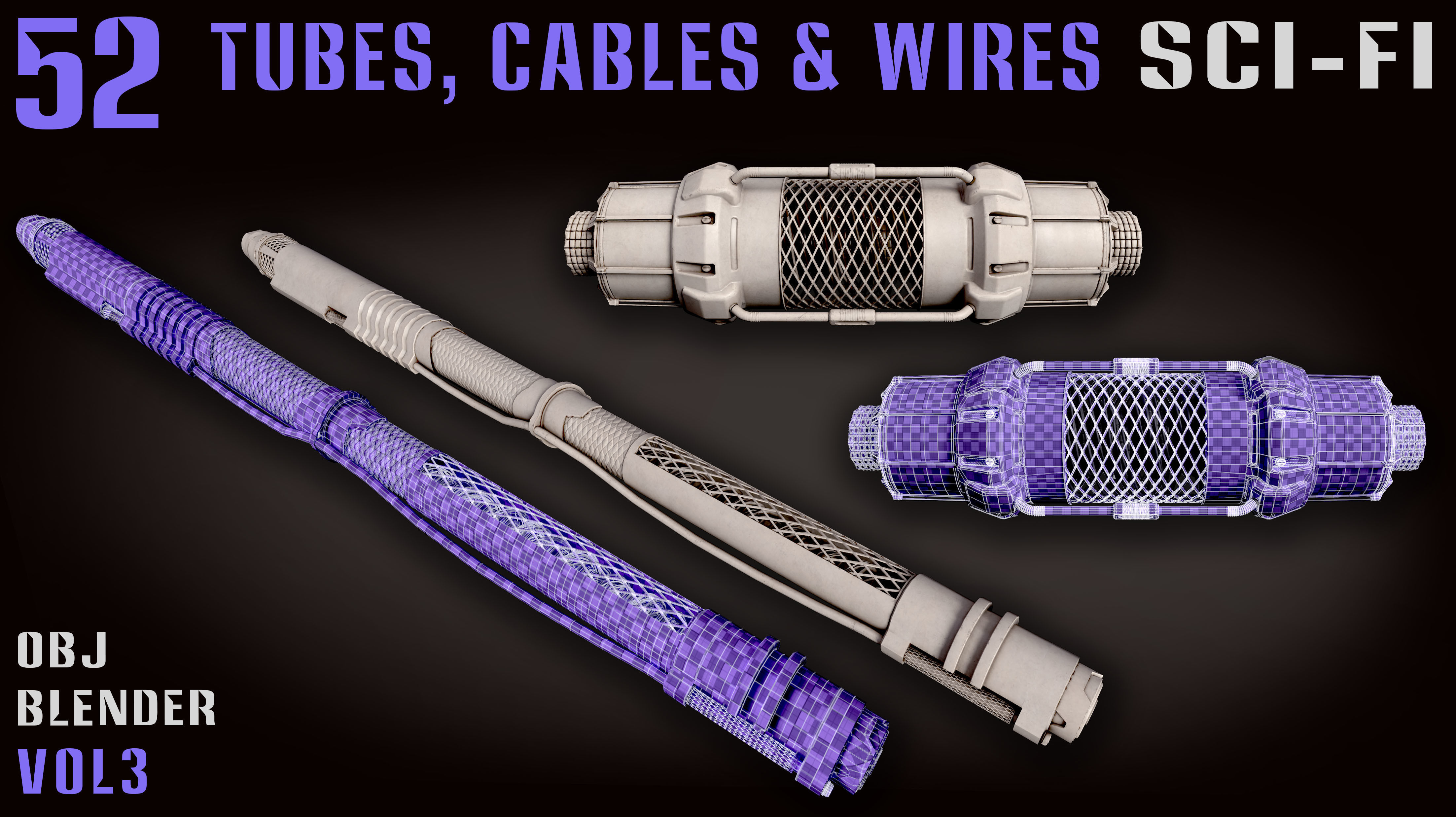 52 Sci-Fi Tubes and Cables and Wires - Vol 3 3D model_11