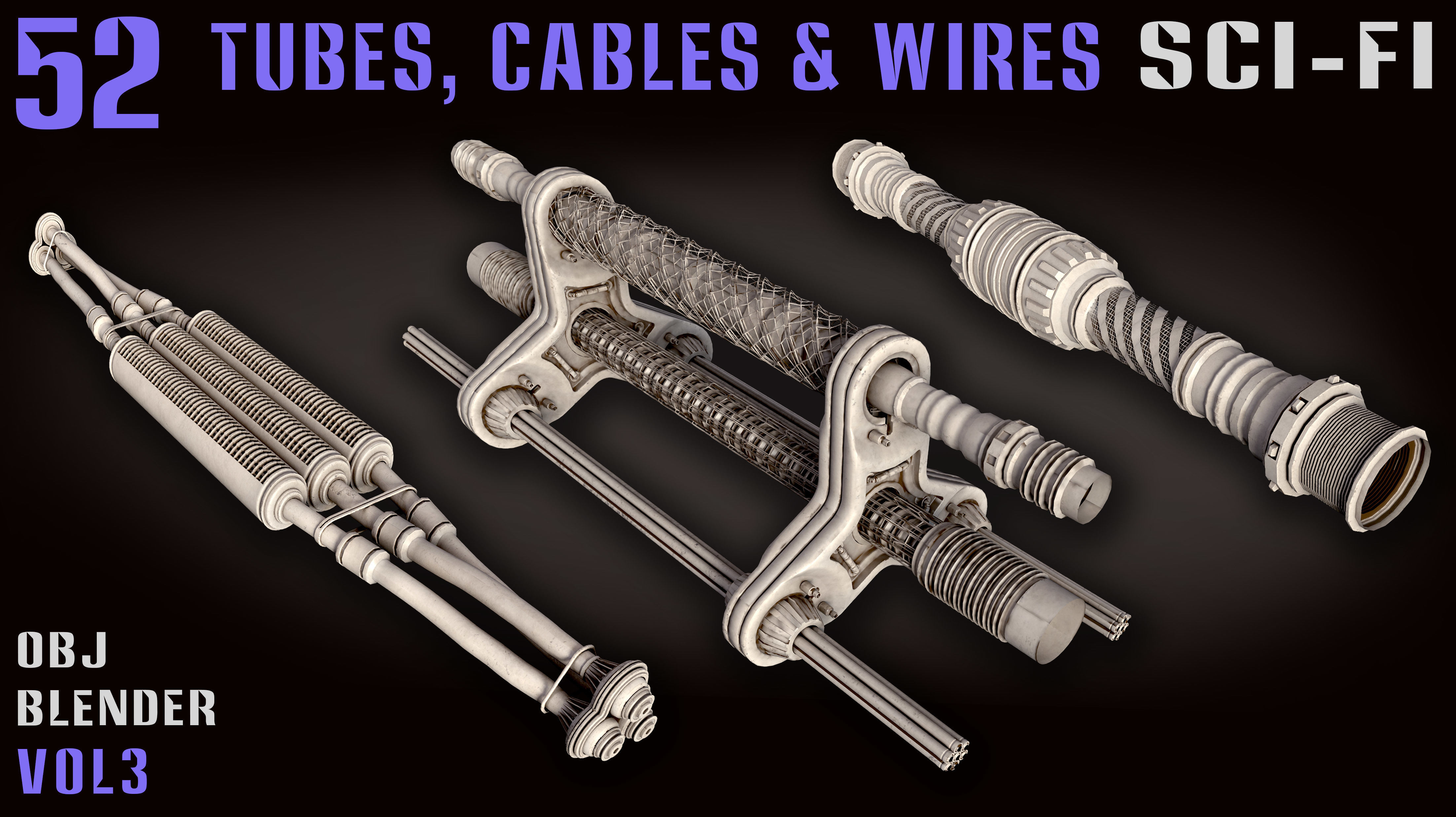 52 Sci-Fi Tubes and Cables and Wires - Vol 3 3D model_7