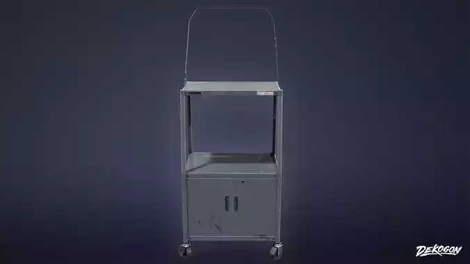 HIGH SCHOOL CLASSROOM - Adjustable Tv Cart 01 - LOW POLY