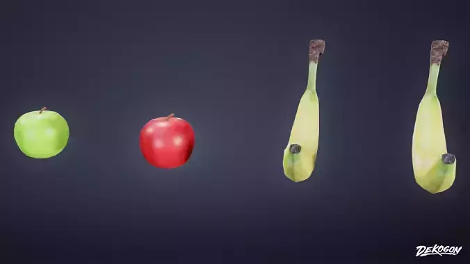 HIGH SCHOOL CLASSROOM - Apple Banana 01 - LOW POLY