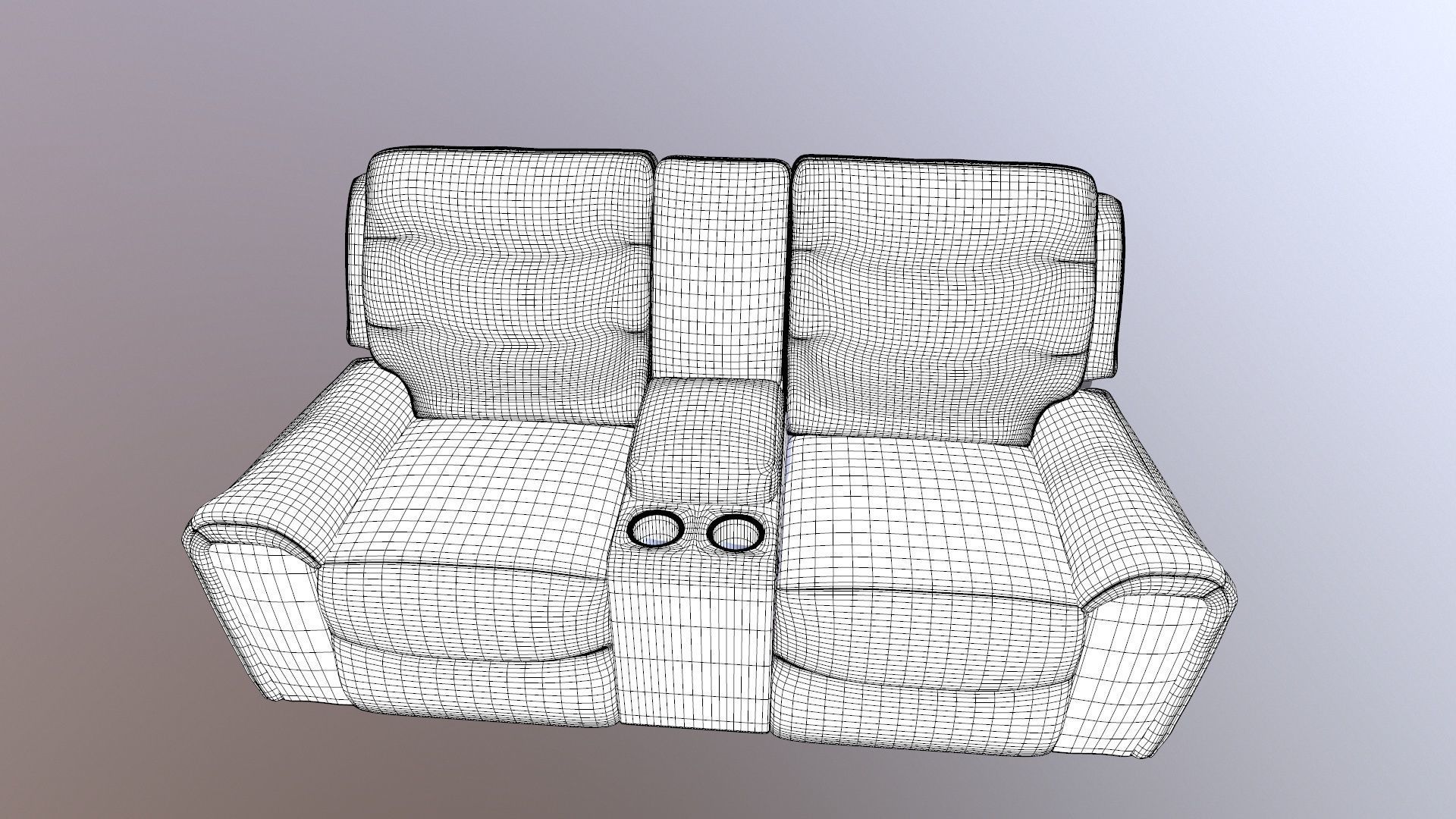 Recliner Sofa 3D model_12