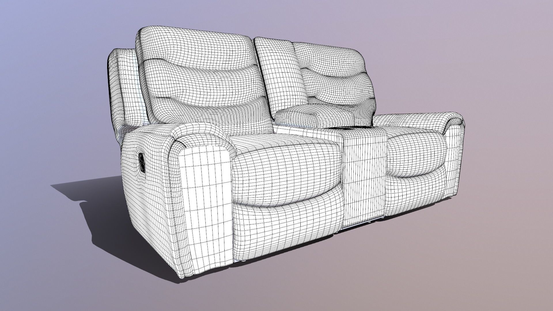 Recliner Sofa 3D model_14