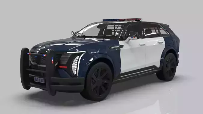 Cadillac Escalade IQ 2024 Police Interceptor Low-poly 3D model