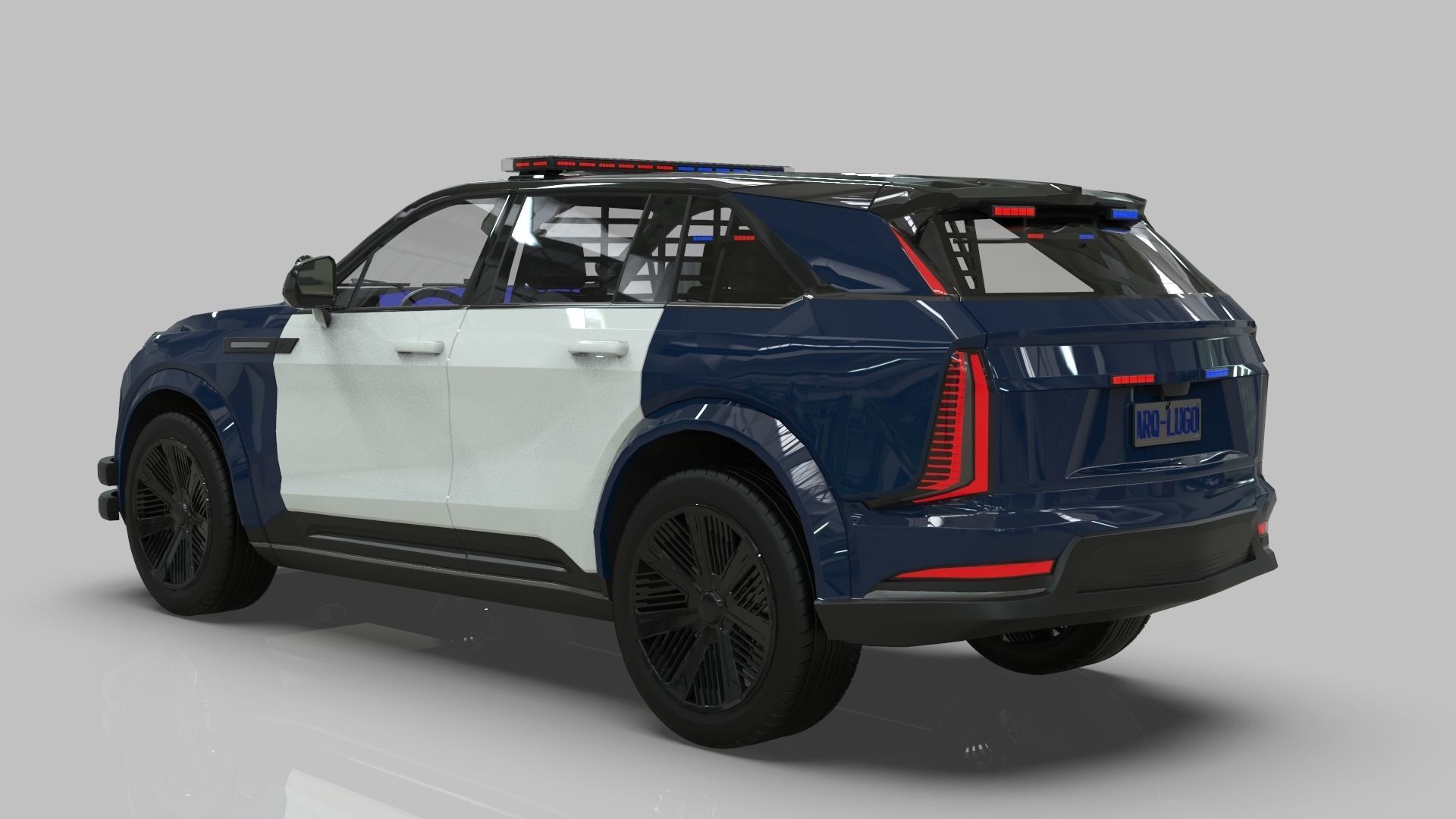 Cadillac Escalade IQ 2024 Police Interceptor Low-poly 3D model_3