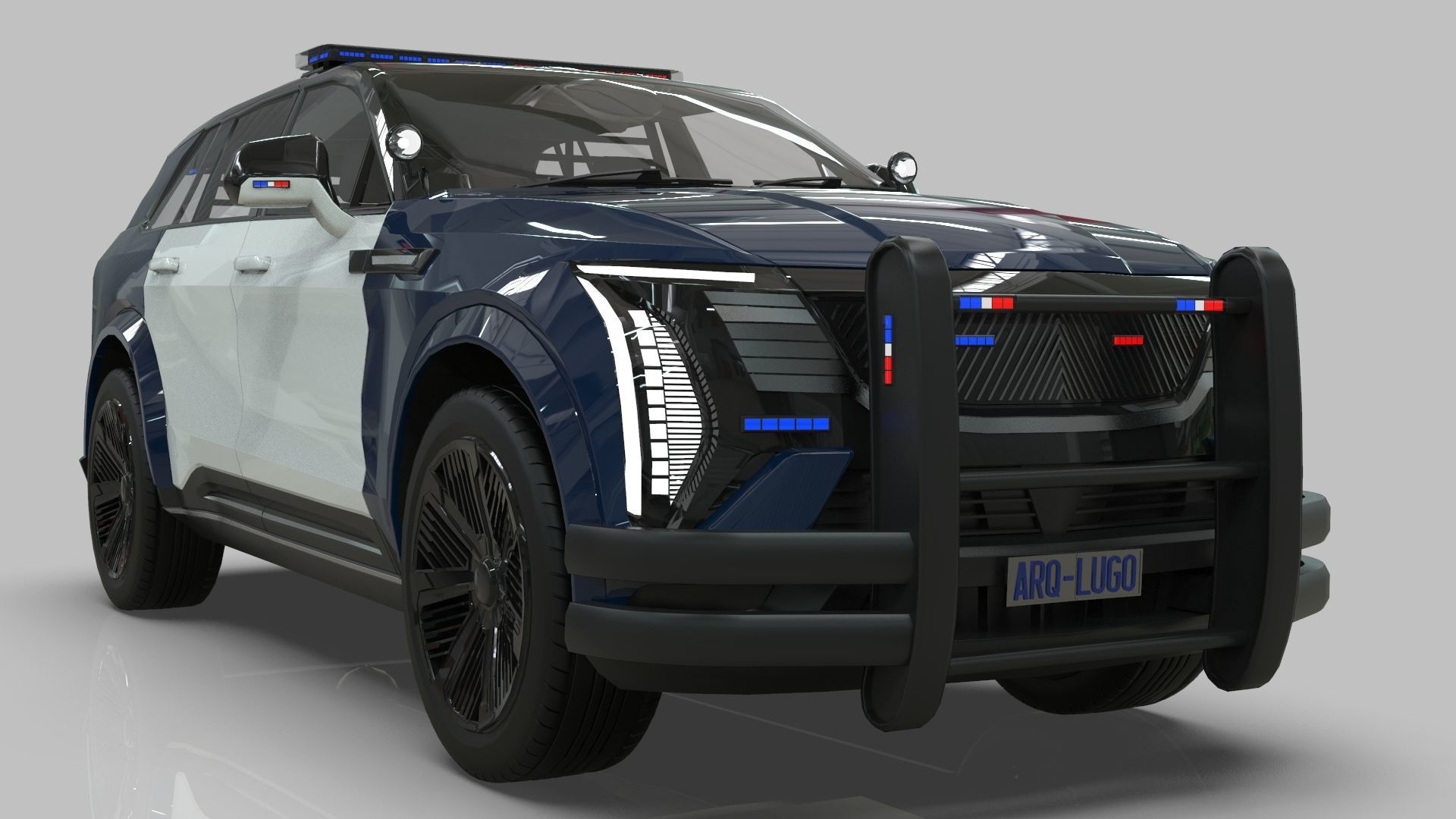 Cadillac Escalade IQ 2024 Police Interceptor Low-poly 3D model_6