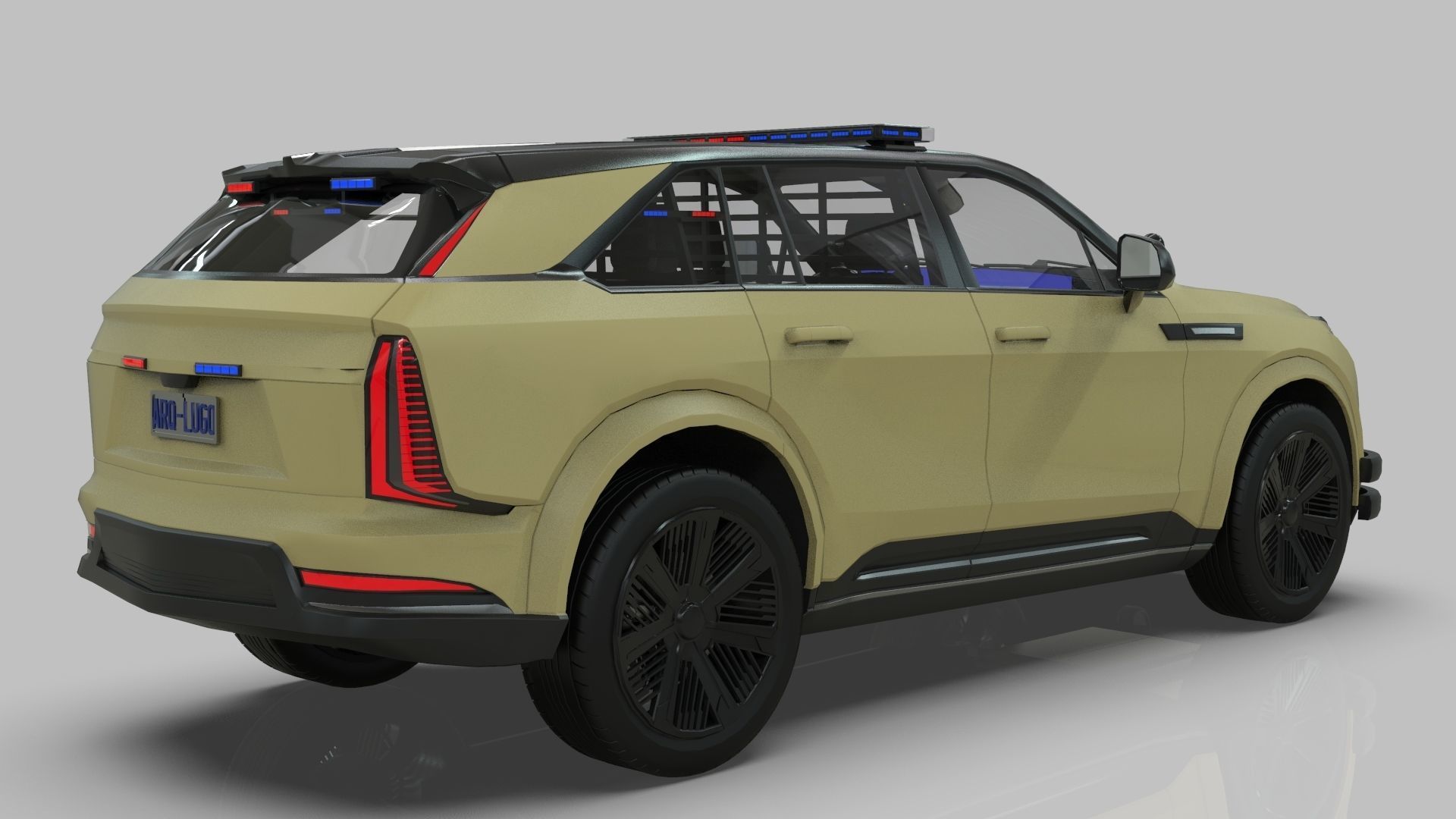 Cadillac Escalade IQ 2024 Police Interceptor Low-poly 3D model_12