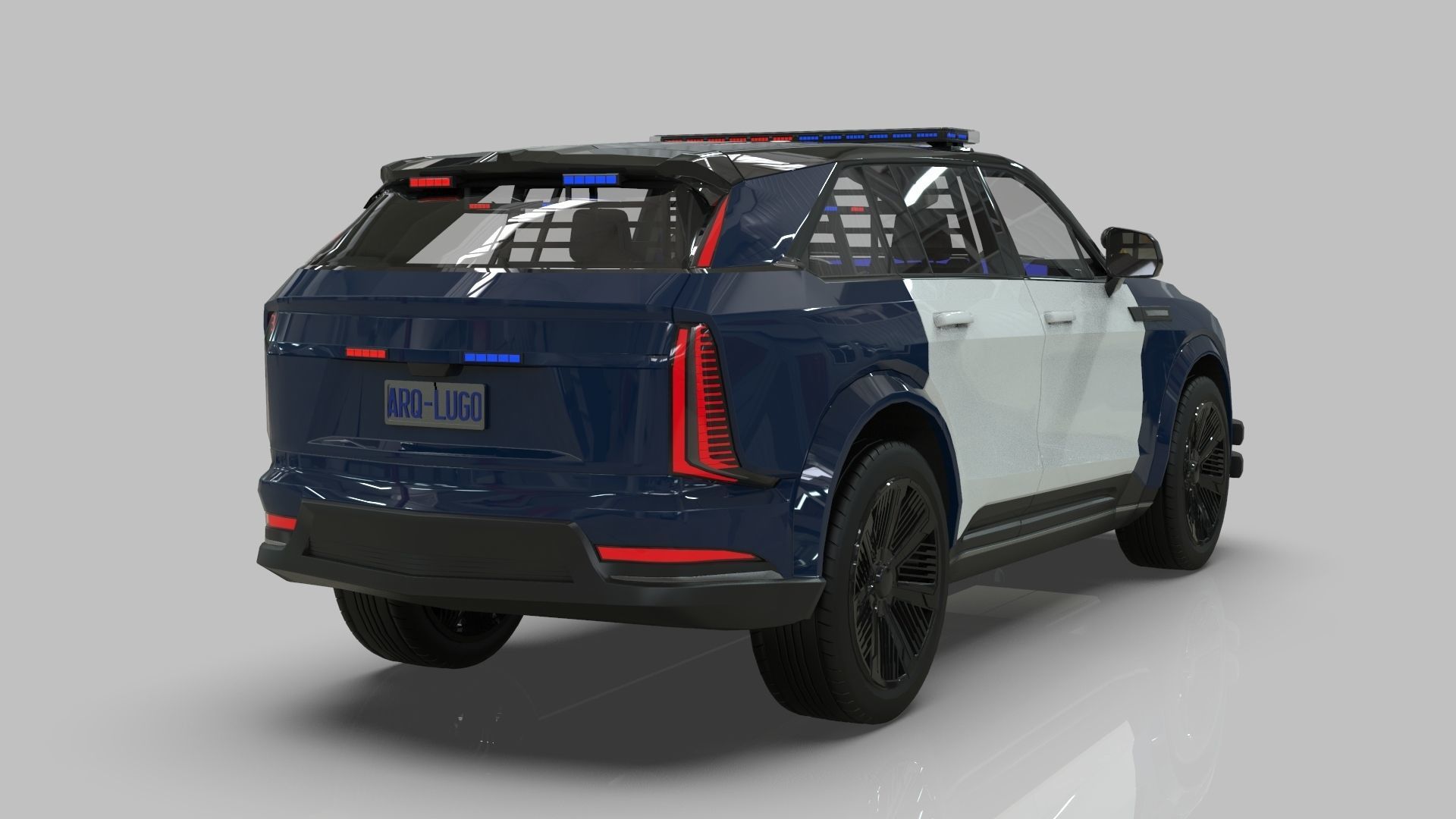 Cadillac Escalade IQ 2024 Police Interceptor Low-poly 3D model_4