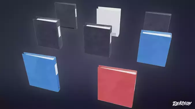 HIGH SCHOOL CLASSROOM - Binder 01 - LOW POLY Low-poly 3D model