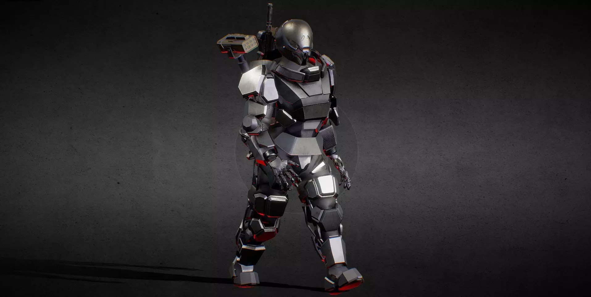 Robot Soldier Animated Low-poly 3D model_0