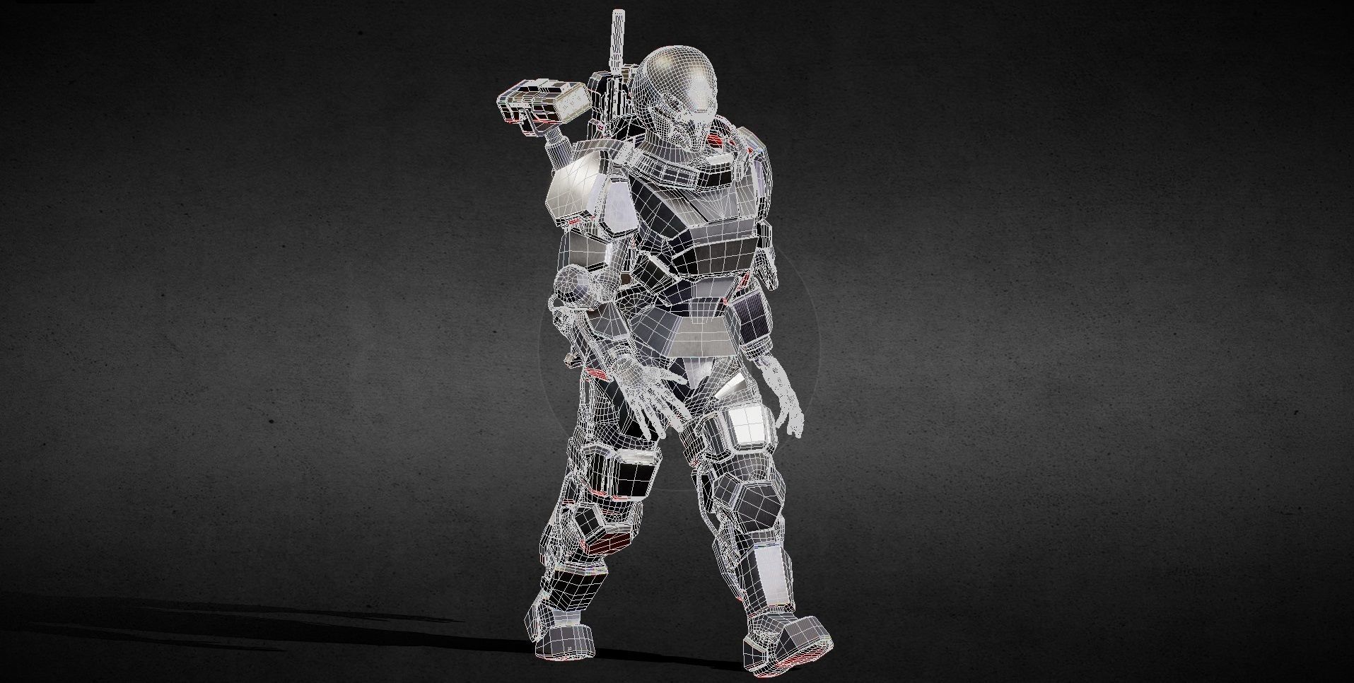 Robot Soldier Animated Low-poly 3D model_1