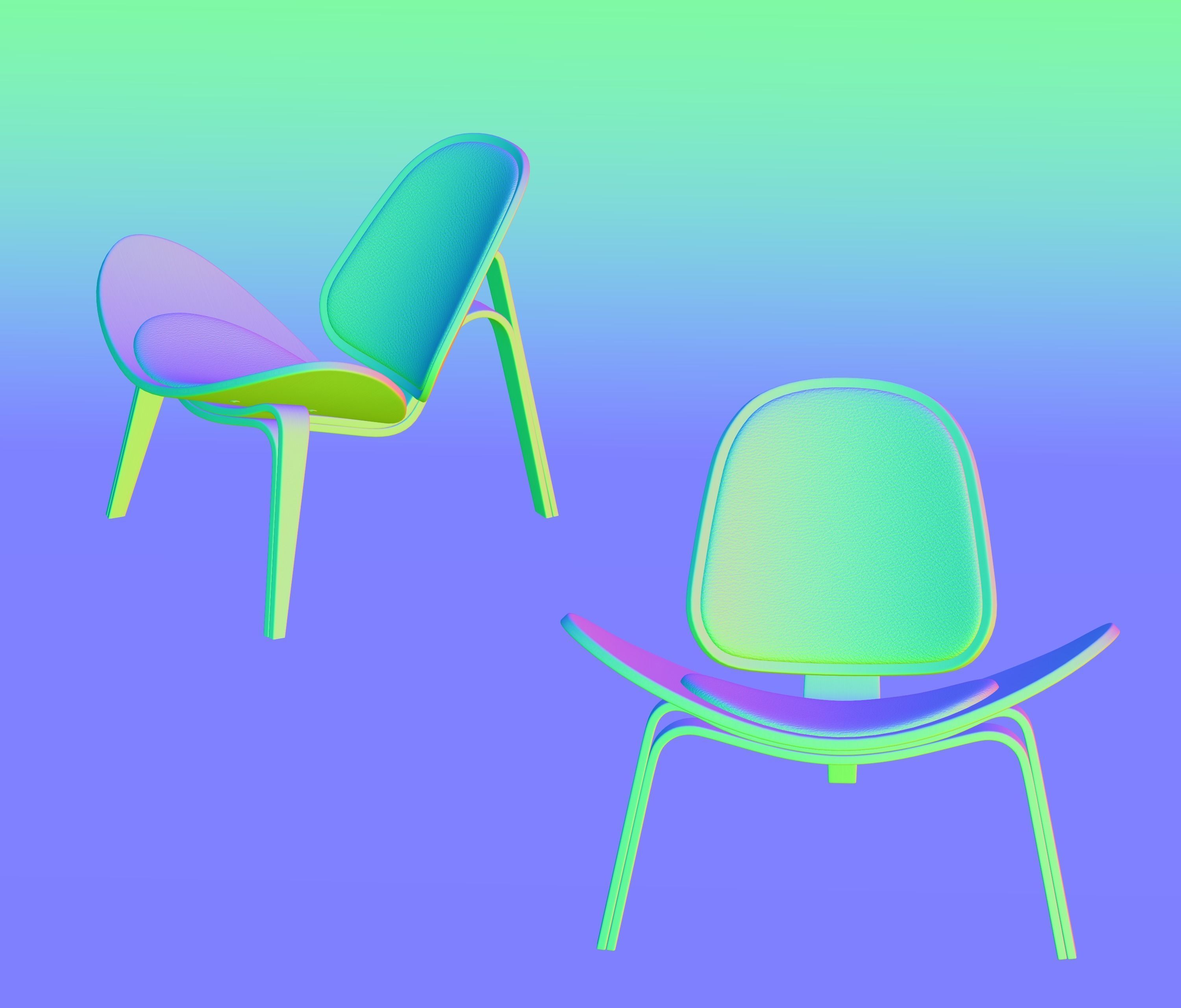 CH07 Shell Chair Hans J Wegner Authentic Design 3D Model 3D model_3