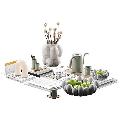 Decorative set 007 Low-poly 3D model