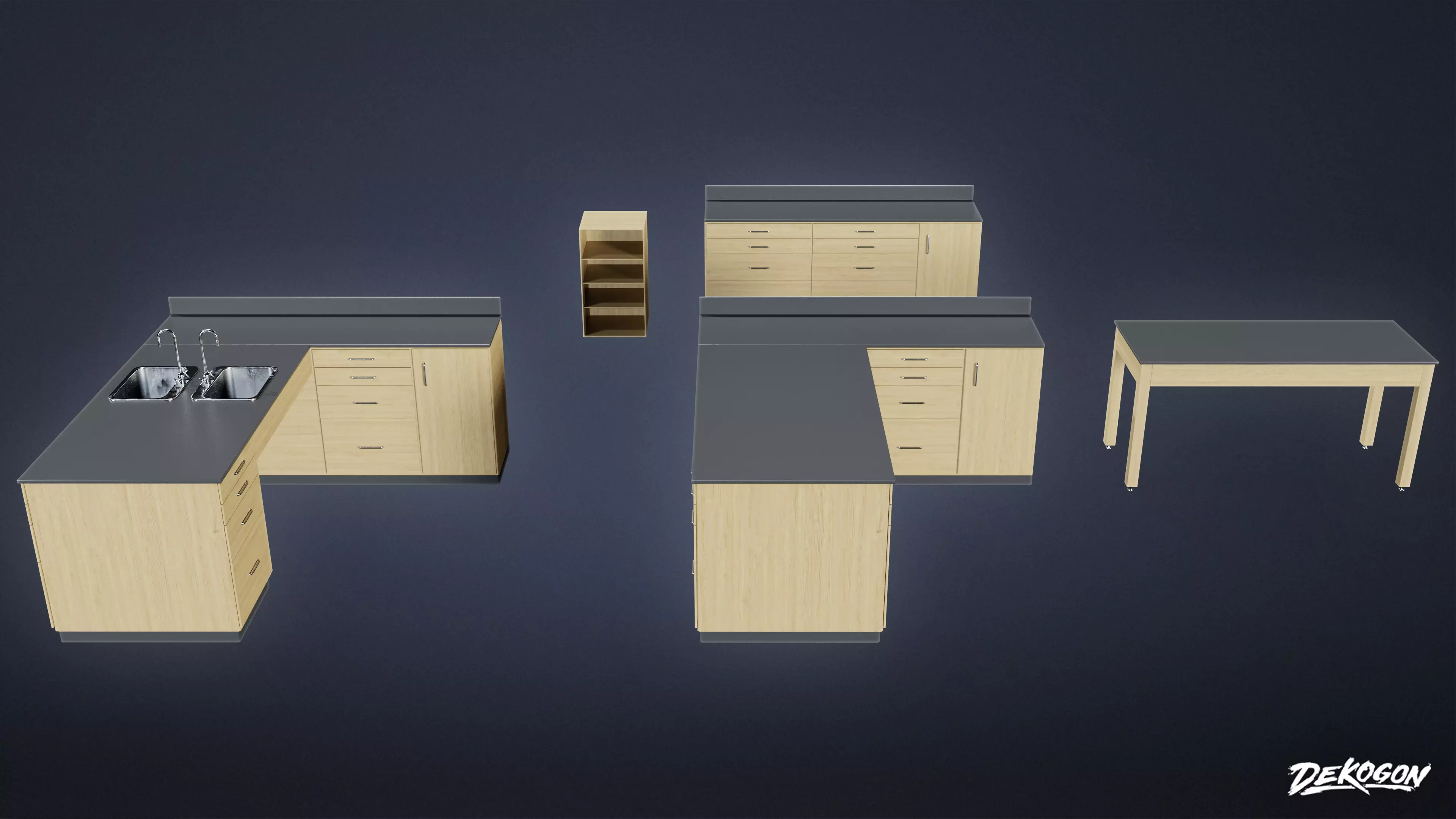 HIGH SCHOOL CLASSROOM - Cabinets 01 - LOW POLY Low-poly 3D model_0
