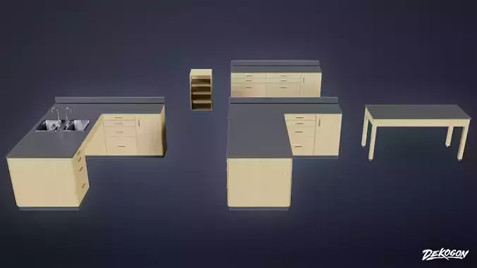 HIGH SCHOOL CLASSROOM - Cabinets 01 - LOW POLY