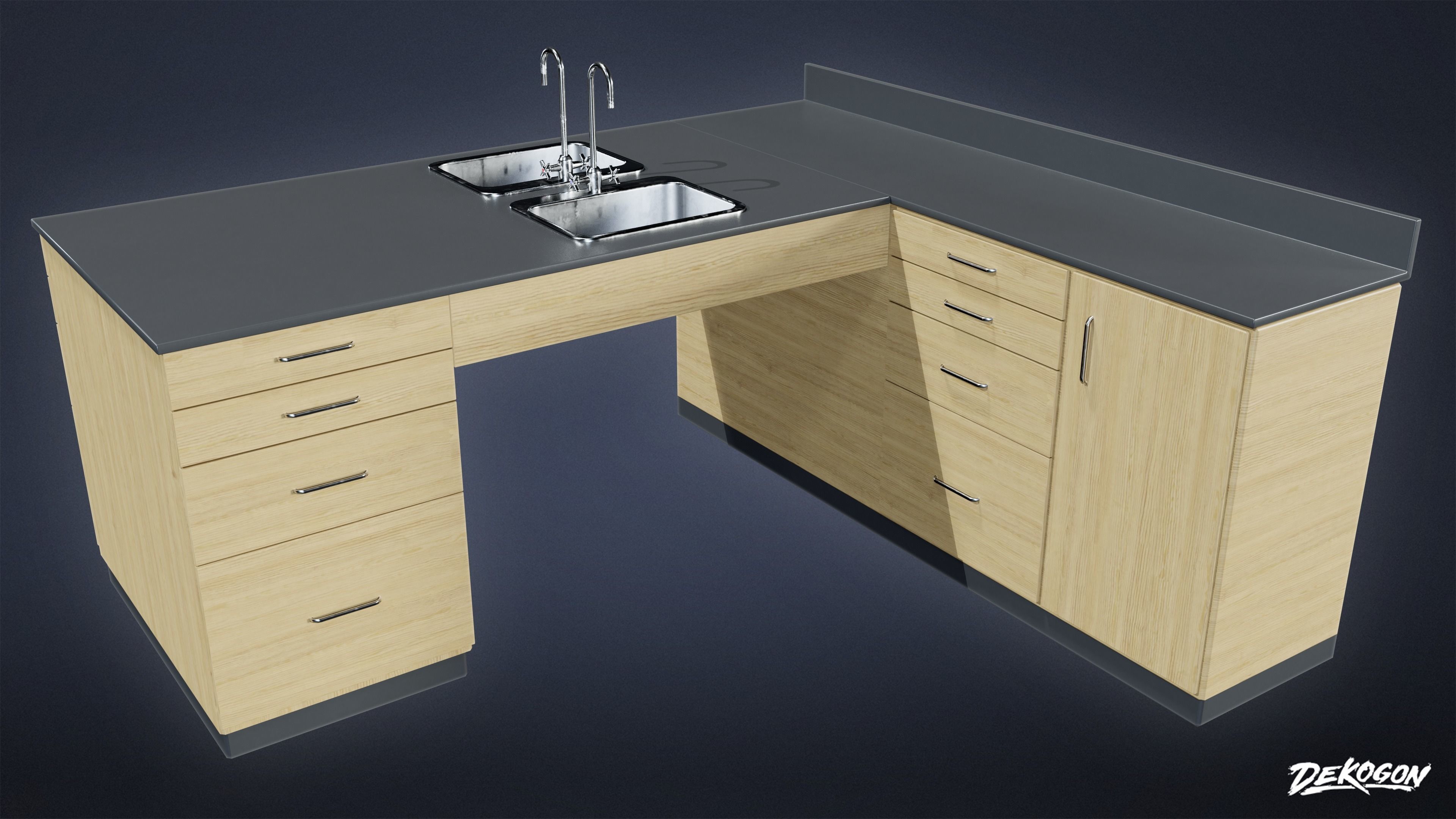 HIGH SCHOOL CLASSROOM - Cabinets 01 - LOW POLY Low-poly 3D model_2