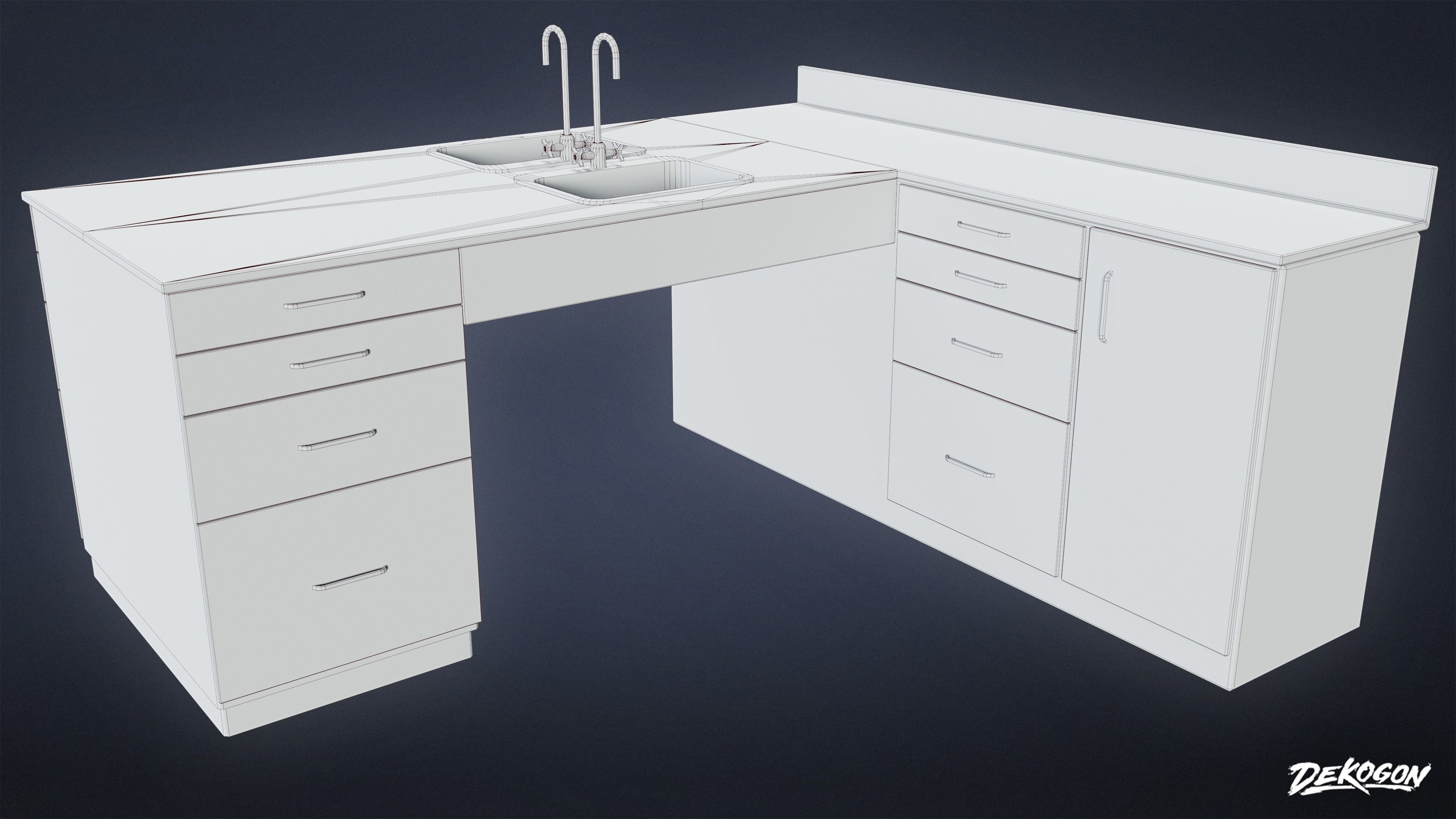 HIGH SCHOOL CLASSROOM - Cabinets 01 - LOW POLY Low-poly 3D model_9