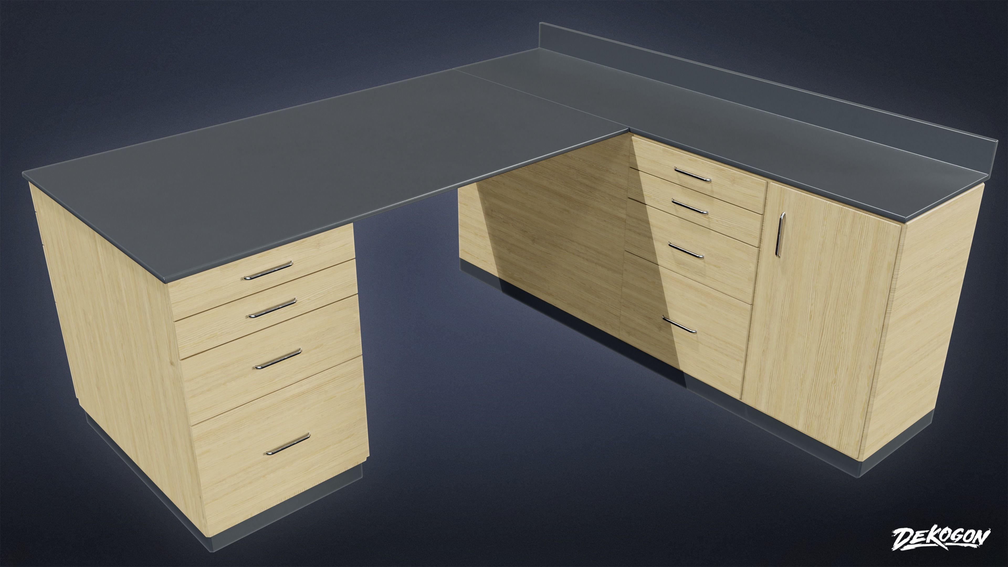 HIGH SCHOOL CLASSROOM - Cabinets 01 - LOW POLY Low-poly 3D model_4