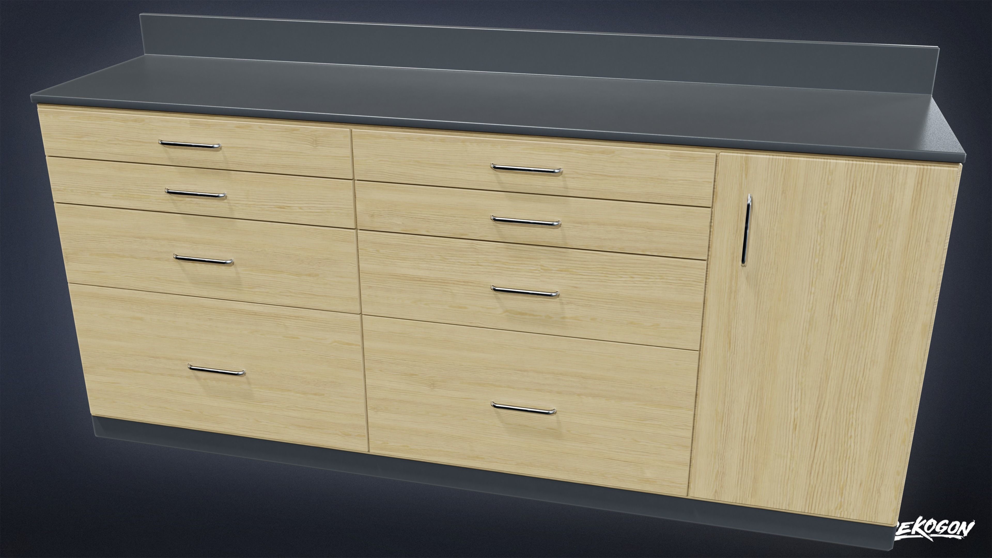 HIGH SCHOOL CLASSROOM - Cabinets 01 - LOW POLY Low-poly 3D model_5