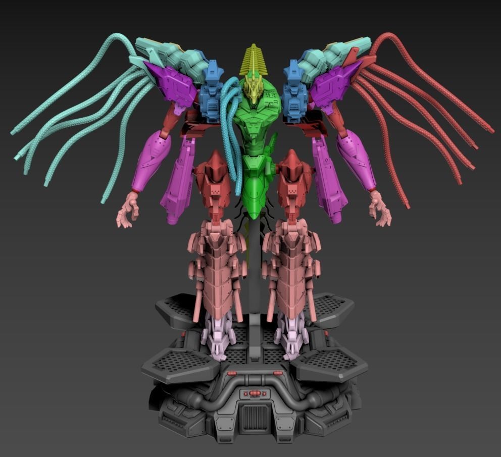 Wired Mech Poseasble 100mm Set 3D print model_5