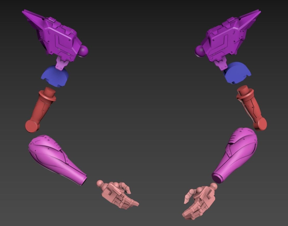 Wired Mech Poseasble 100mm Set 3D print model_8