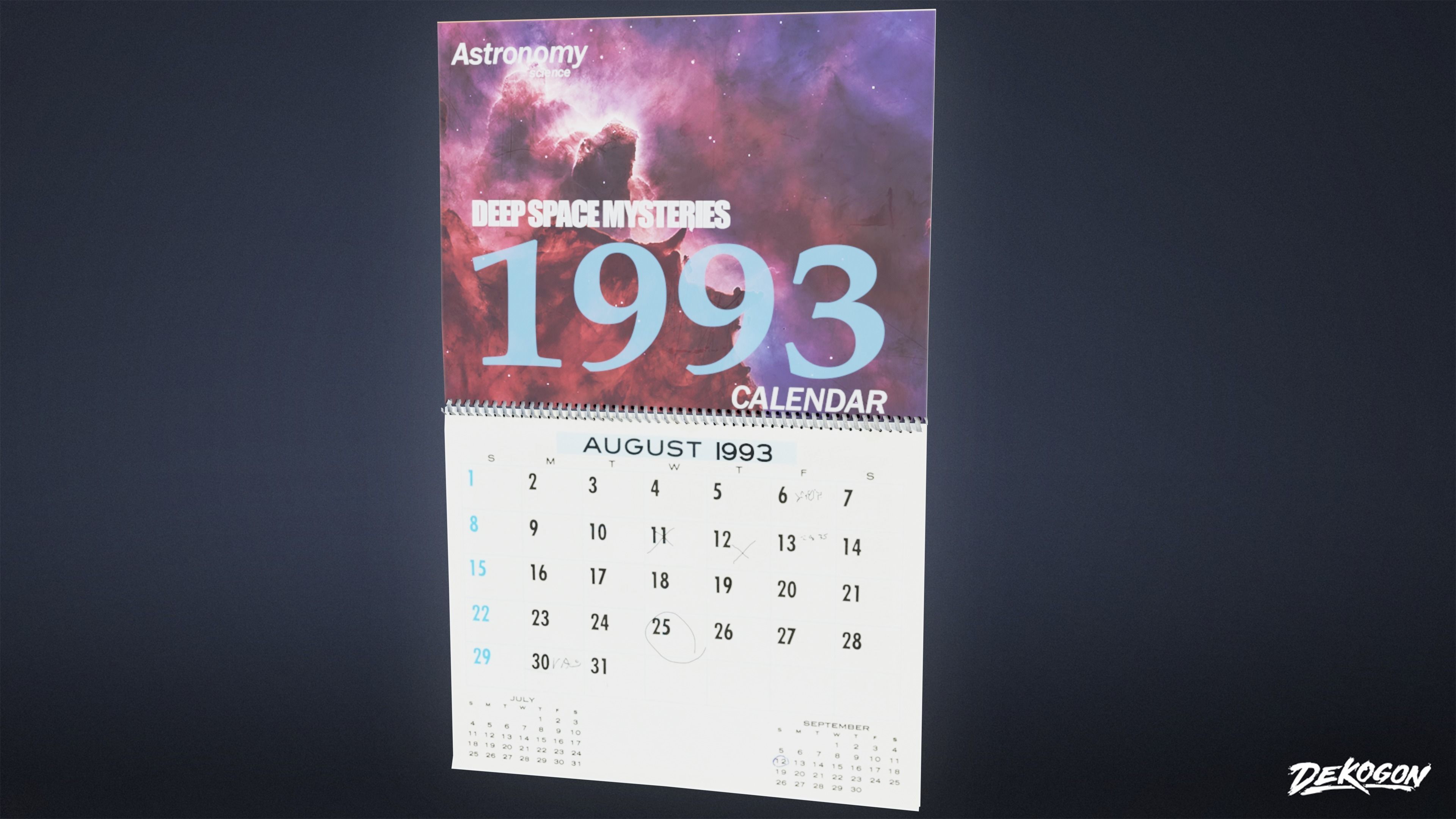 HIGH SCHOOL CLASSROOM - Calendar 01 - LOW POLY Low-poly 3D model_2