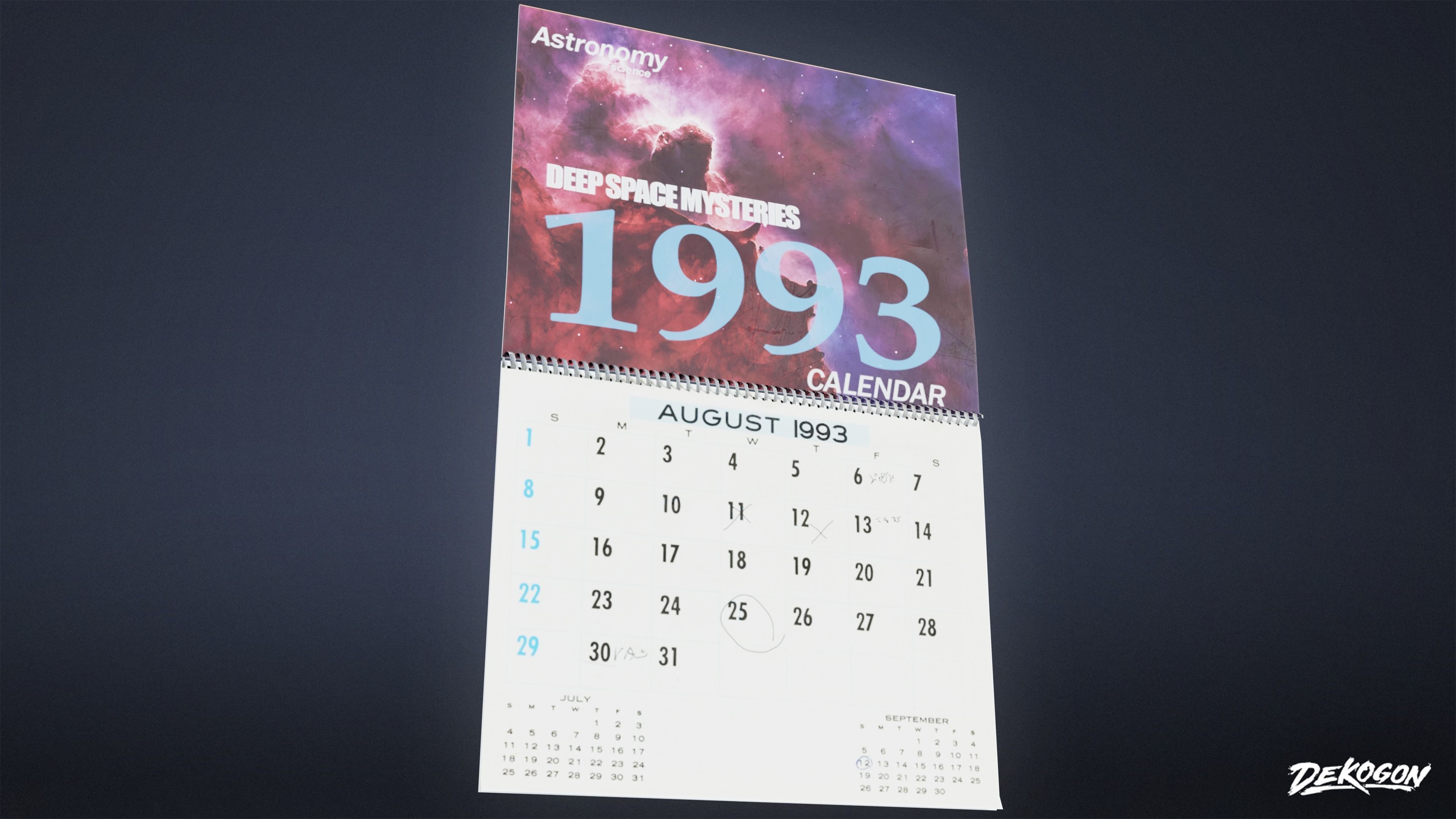 HIGH SCHOOL CLASSROOM - Calendar 01 - LOW POLY Low-poly 3D model_4