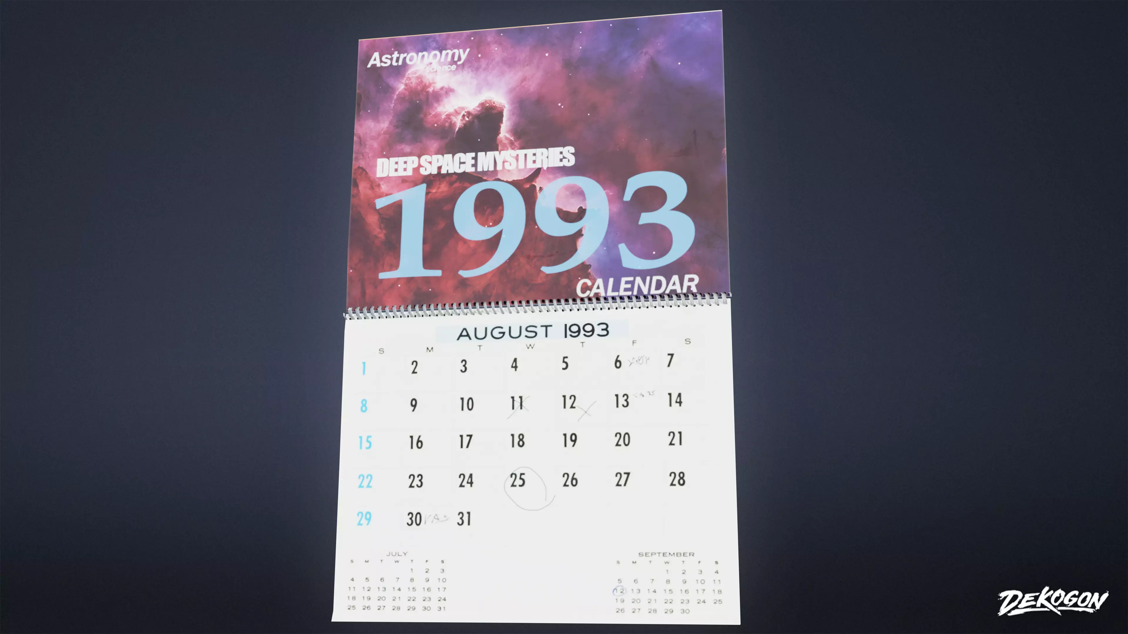 HIGH SCHOOL CLASSROOM - Calendar 01 - LOW POLY Low-poly 3D model_0