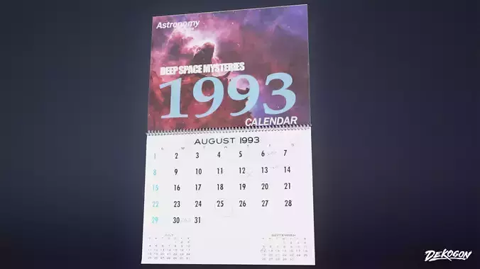 HIGH SCHOOL CLASSROOM - Calendar 01 - LOW POLY Low-poly 3D model