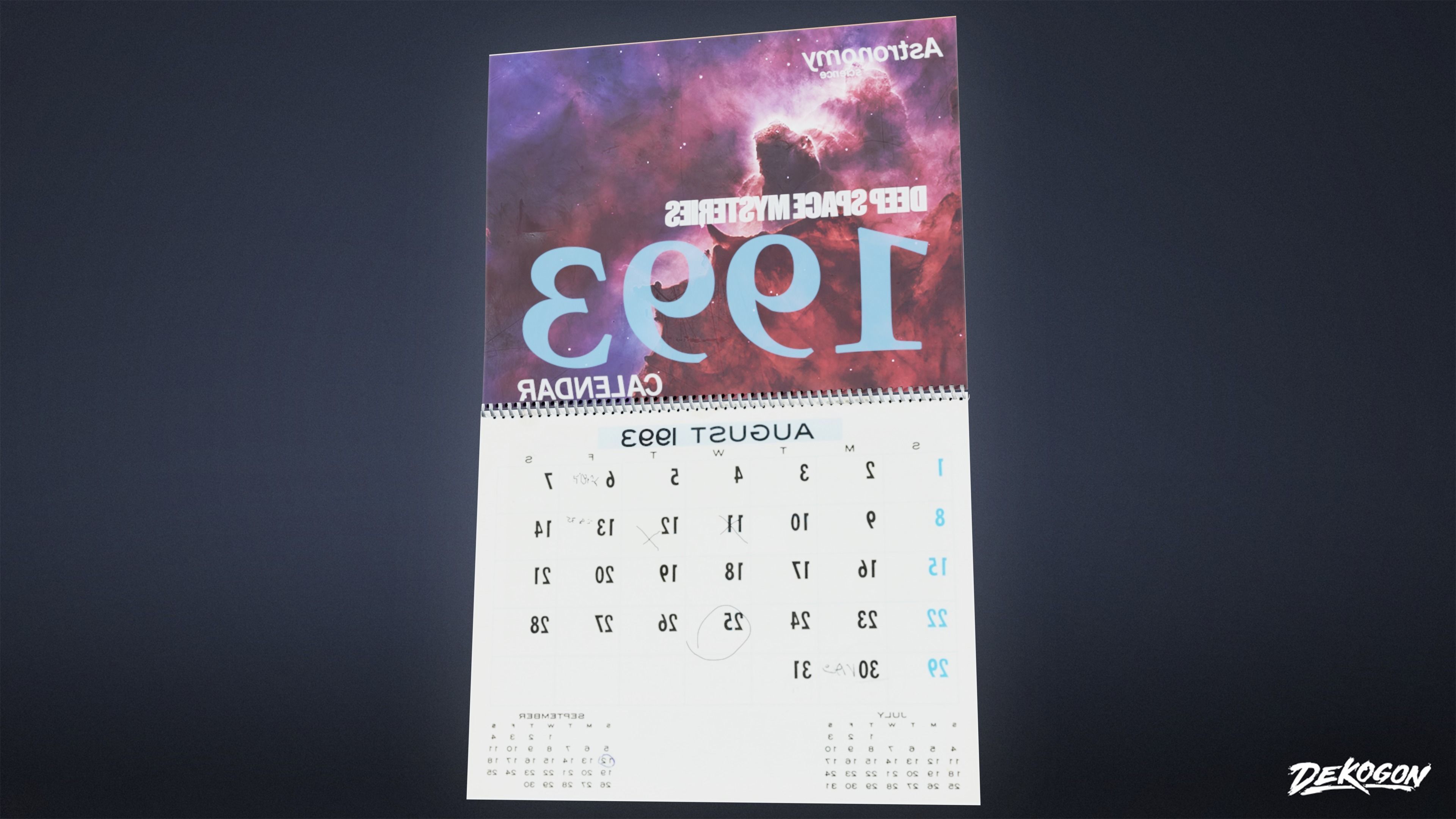 HIGH SCHOOL CLASSROOM - Calendar 01 - LOW POLY Low-poly 3D model_5