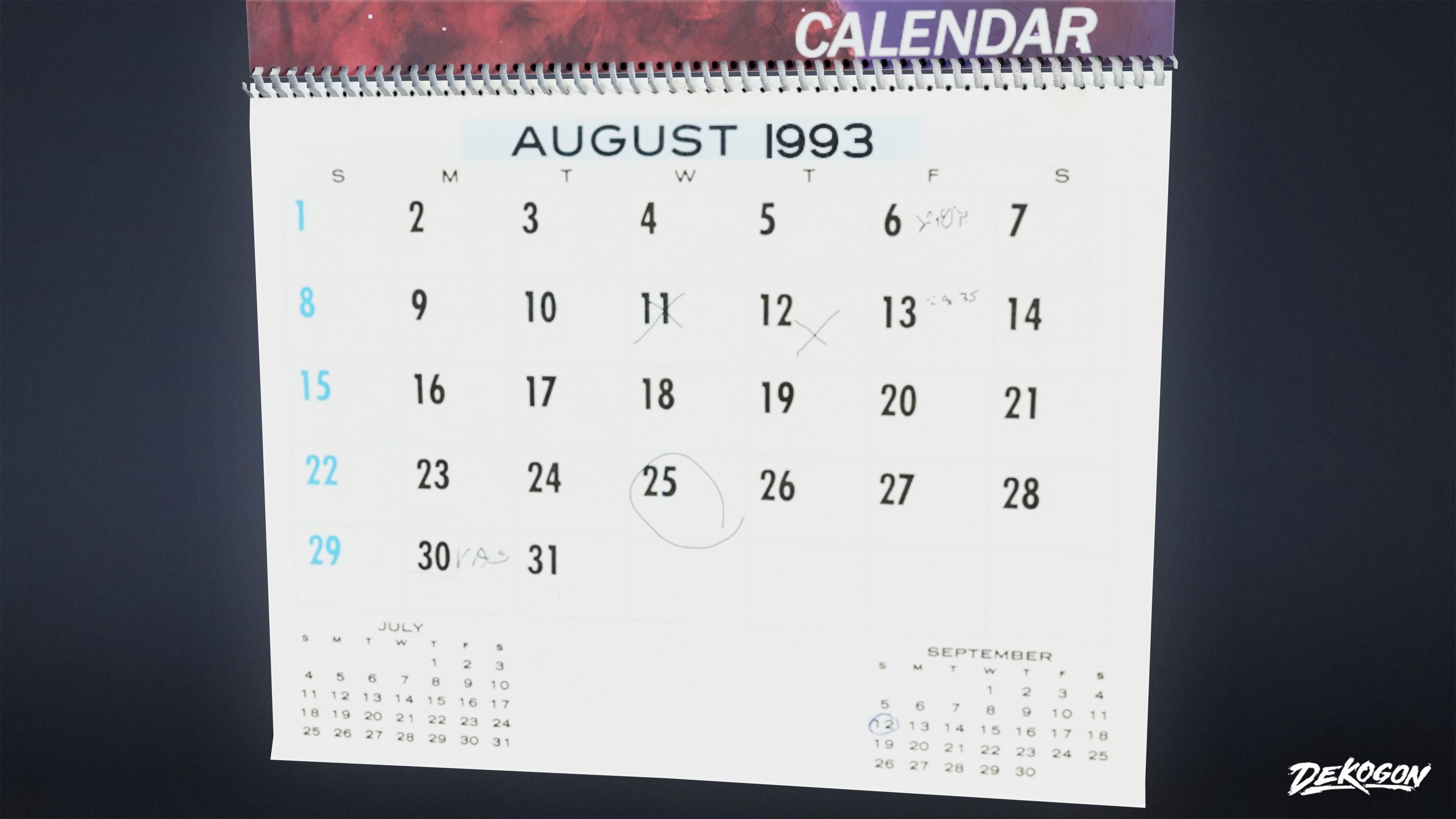 HIGH SCHOOL CLASSROOM - Calendar 01 - LOW POLY Low-poly 3D model_6