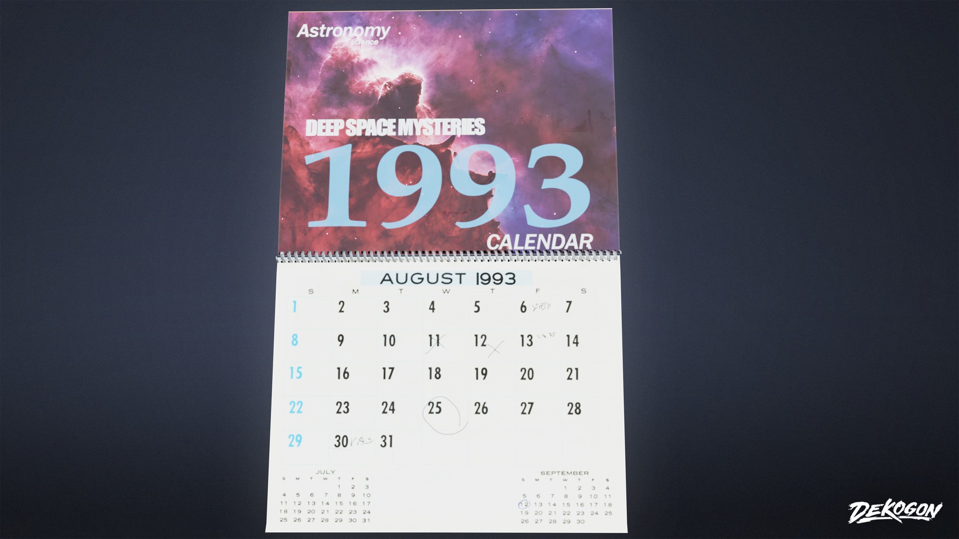 HIGH SCHOOL CLASSROOM - Calendar 01 - LOW POLY Low-poly 3D model_1