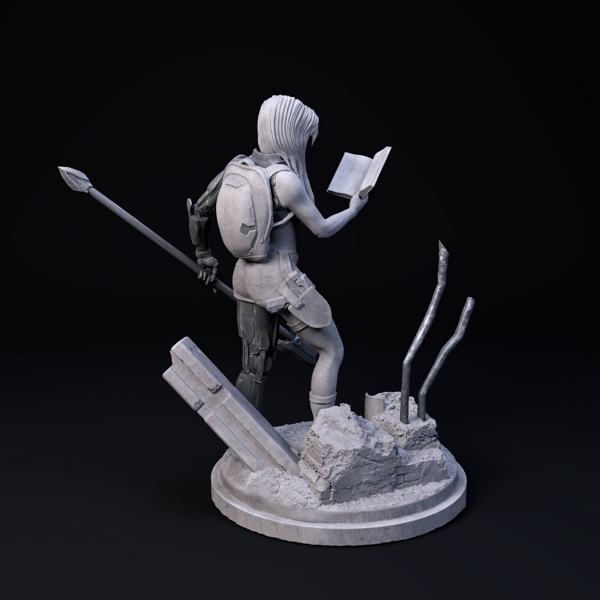 Nora the Keeper of the Lost - supported character 3D print model_3