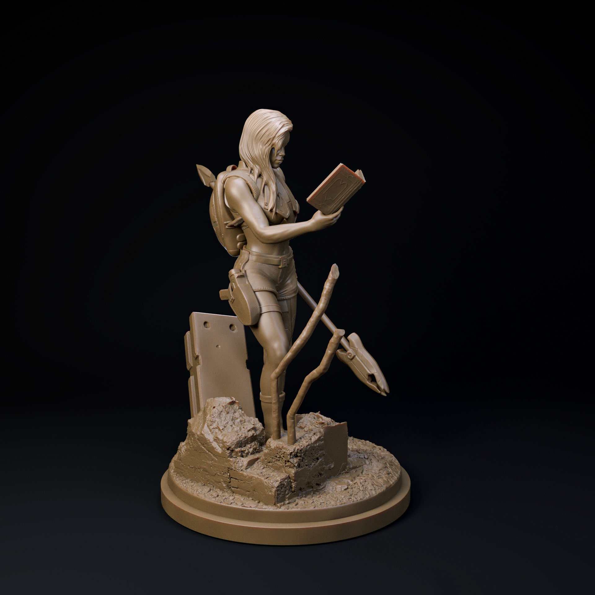Nora the Keeper of the Lost - supported character 3D print model_7