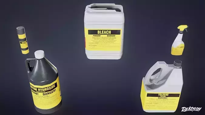 HIGH SCHOOL CLASSROOM - Cleaning Supplies 01 - LOW POLY