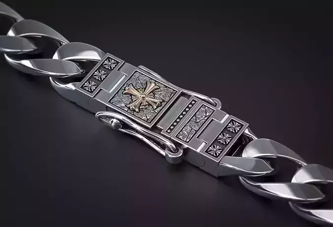 LOCK BOX FOR CHAINS AND BRACELETS WITH AN CROSS 10 mm