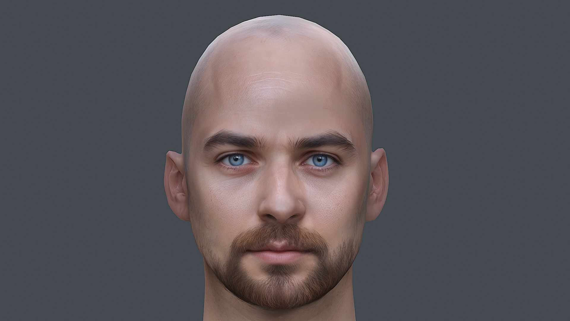 Male head Realistic Perfect Head Low-poly 3D model game ready Low-poly 3D model_11