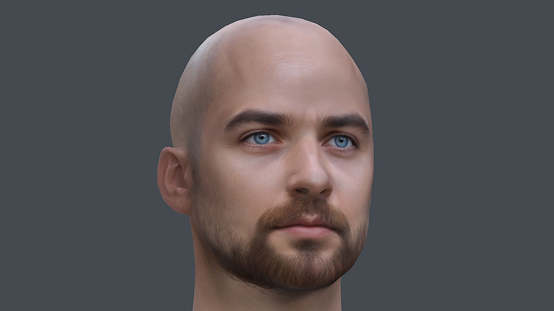 Male head Realistic Perfect Head Low-poly 3D model game ready Low-poly 3D model_13