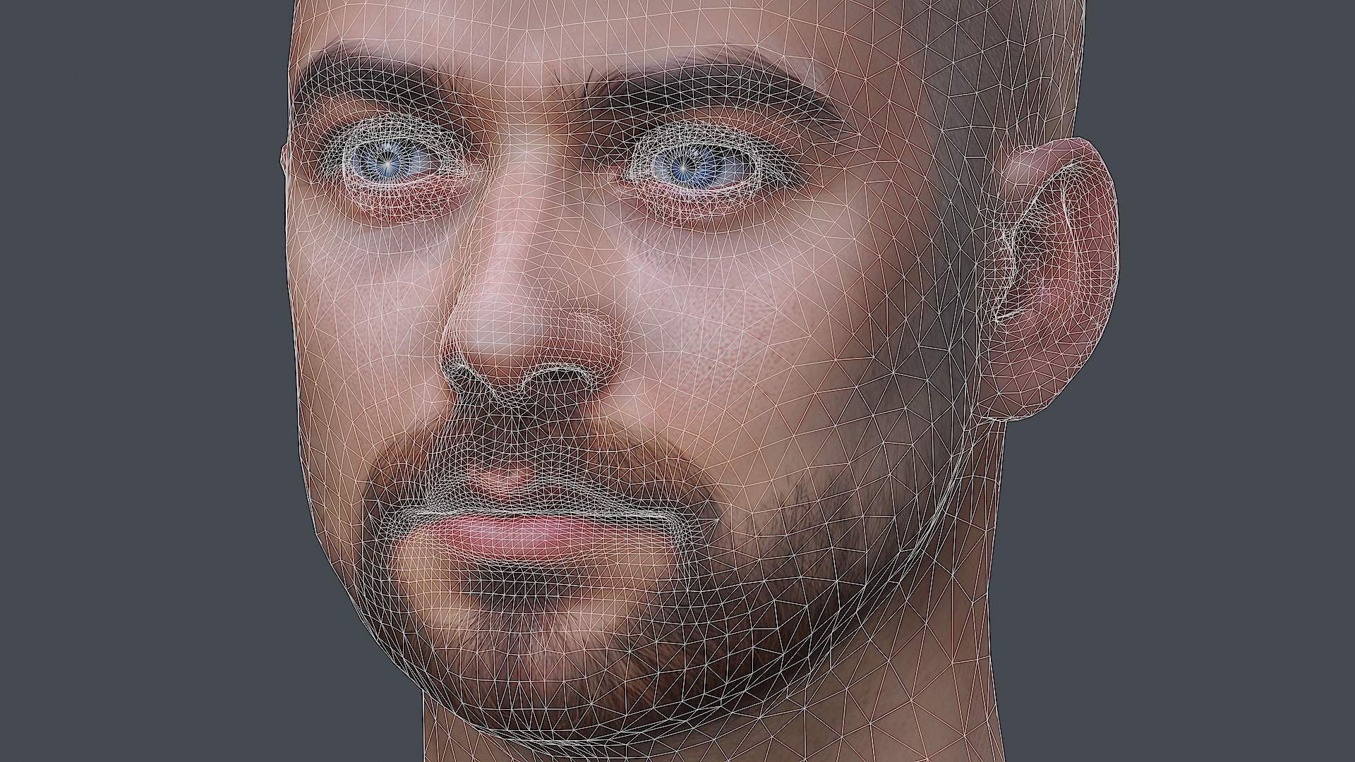 Male head Realistic Perfect Head Low-poly 3D model game ready Low-poly 3D model_6