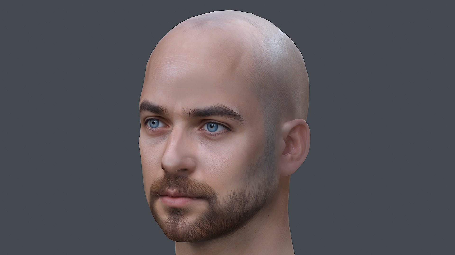 Male head Realistic Perfect Head Low-poly 3D model game ready Low-poly 3D model_10