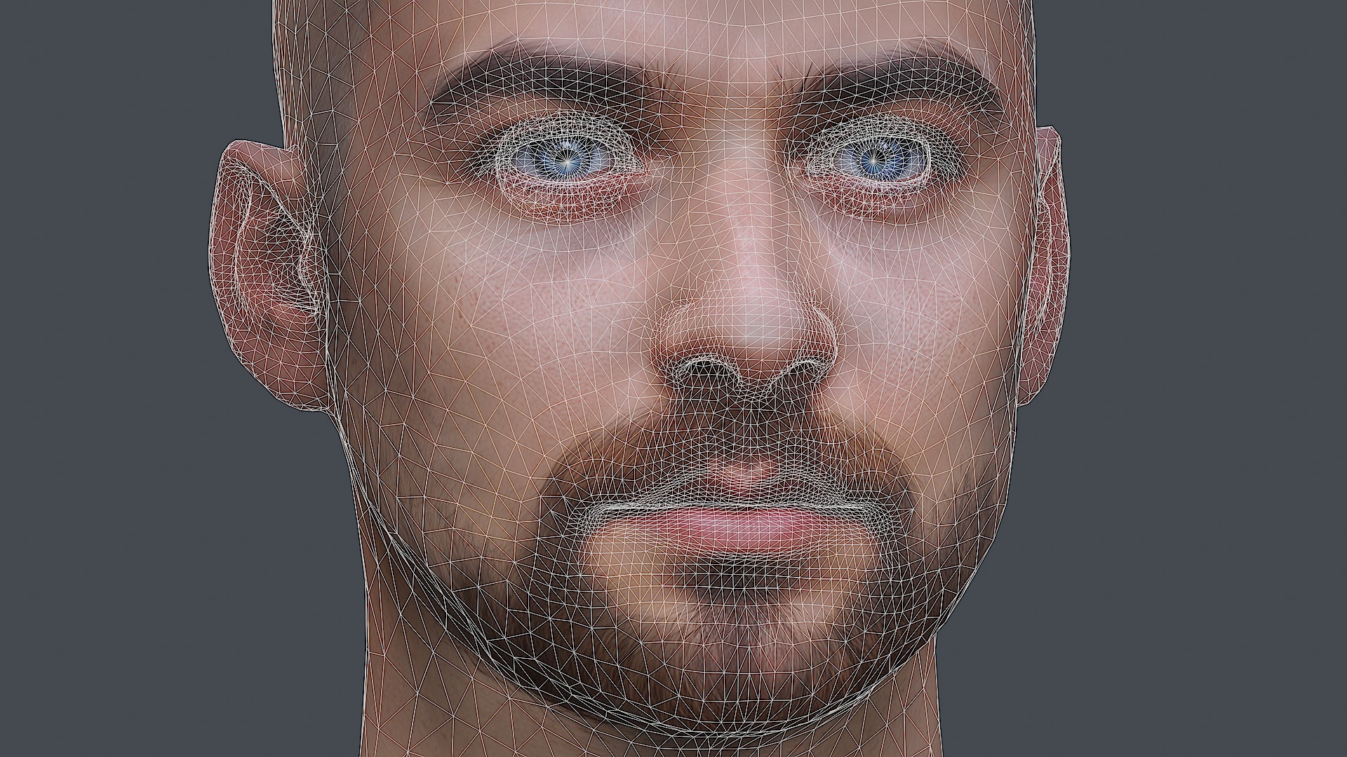 Male head Realistic Perfect Head Low-poly 3D model game ready Low-poly 3D model_9