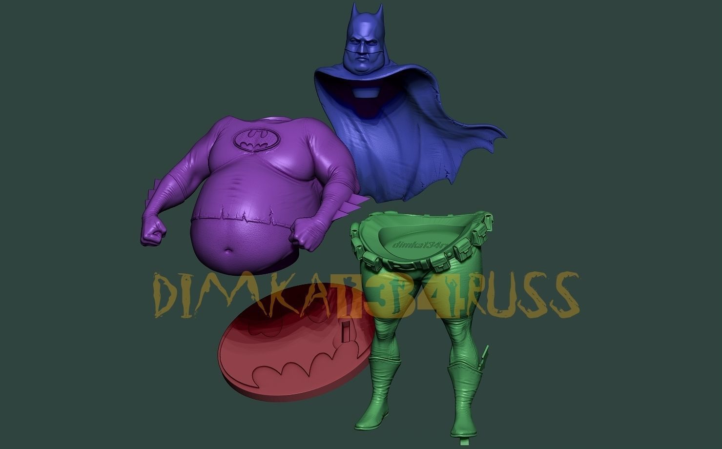 Batman fat 3D print model_15