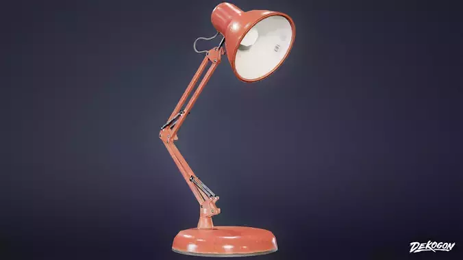 HIGH SCHOOL CLASSROOM - Desk Lamp 01 - LOW POLY Low-poly 3D model