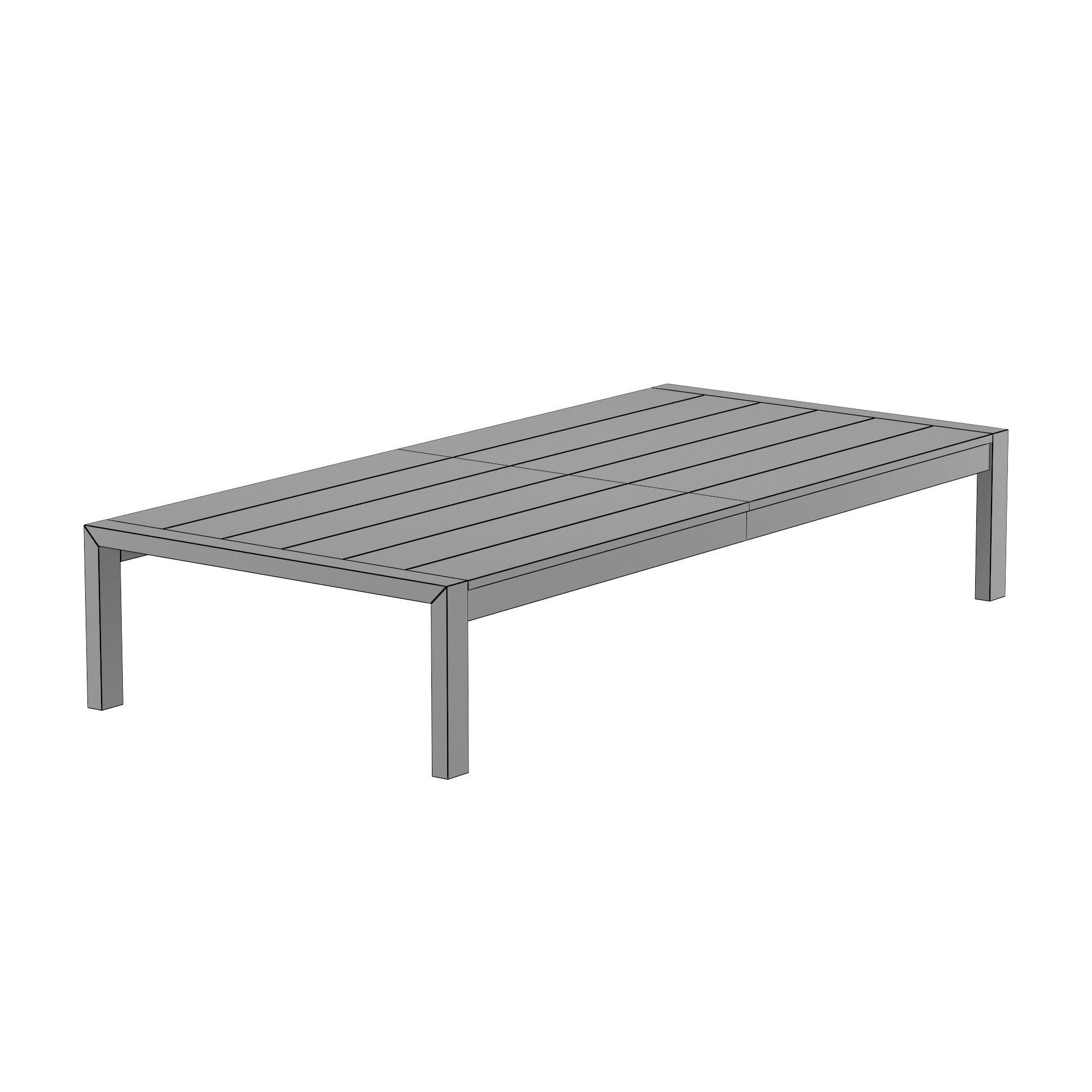 AEGEAN TEAK RECTANGULAR COFFEE TABLE 3D model_5