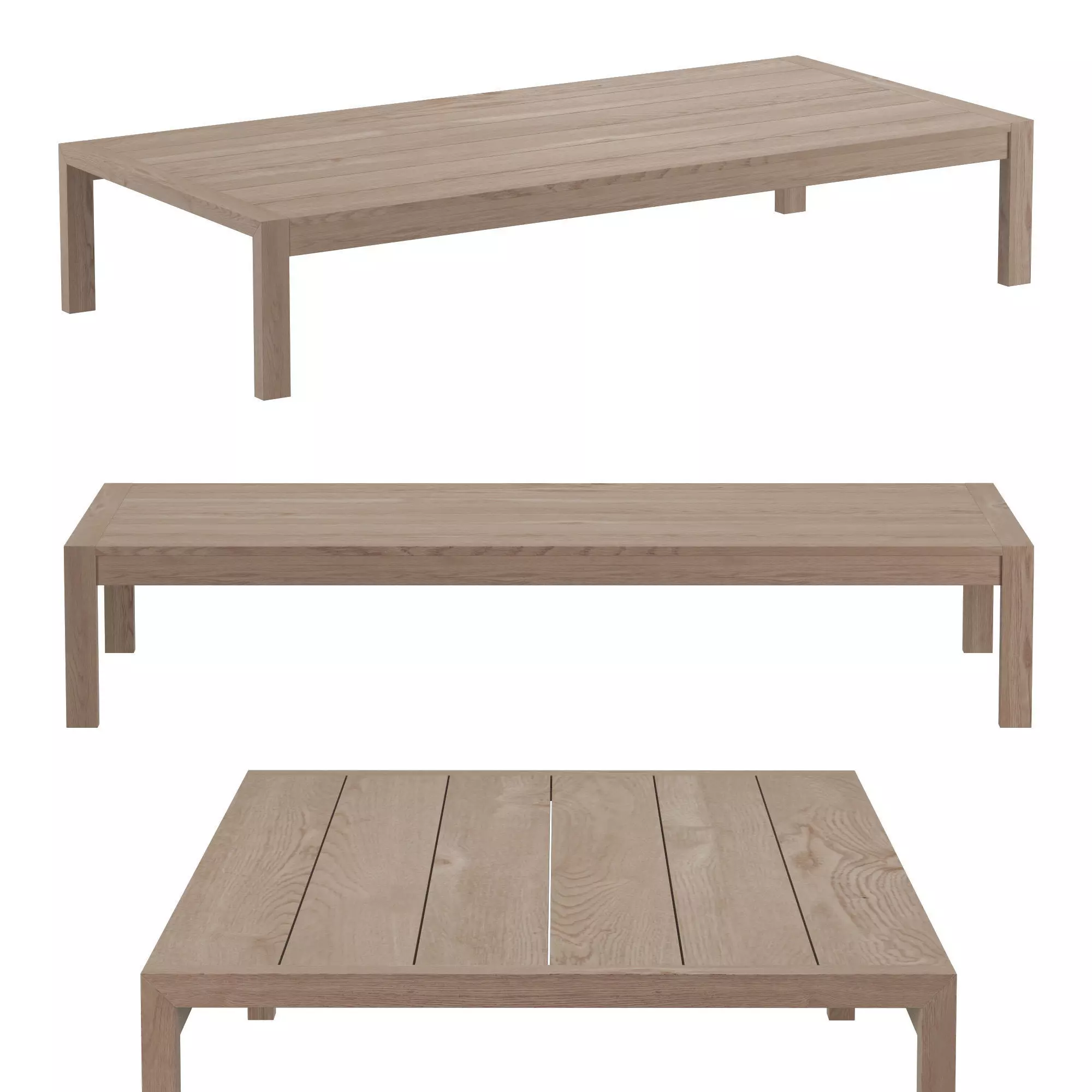 AEGEAN TEAK RECTANGULAR COFFEE TABLE 3D model_0