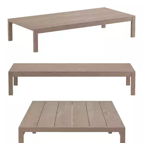 AEGEAN TEAK RECTANGULAR COFFEE TABLE 3D model