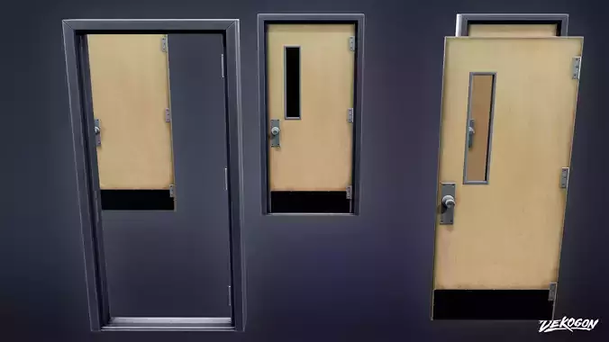 HIGH SCHOOL CLASSROOM - Door 01 - LOW POLY
